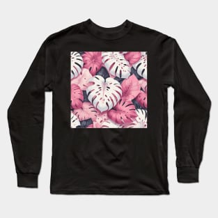 Tropical Leaves Pattern Long Sleeve T-Shirt